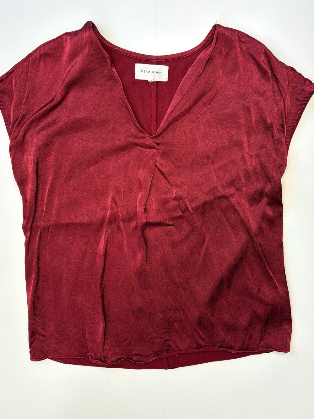 Dear John Women's Burgundy V-Neck Tee